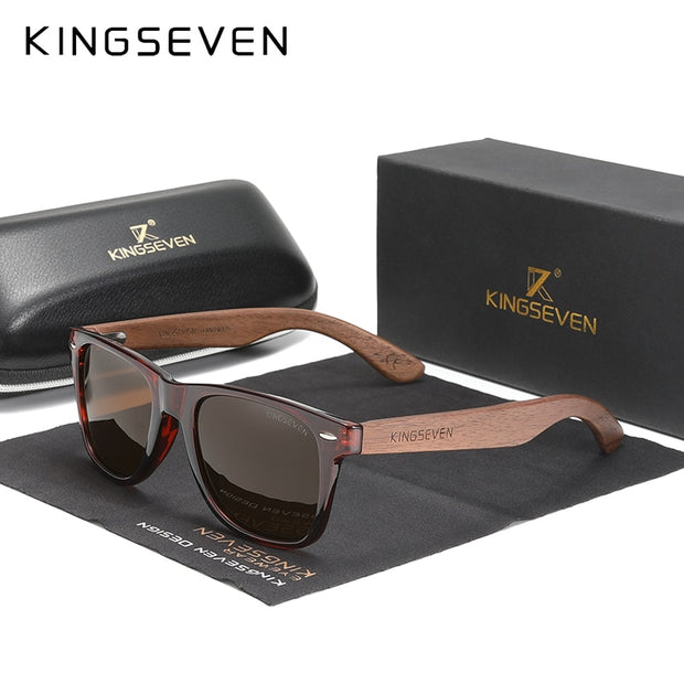 Kingseven  - Bamboo 2024 Handmade Wooden Designer Sunglasses Unique Design