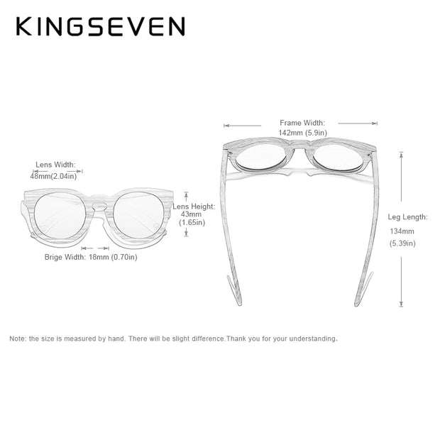 Kingseven  - Bamboo 2024 Handmade Wooden Designer Sunglasses Unique Design