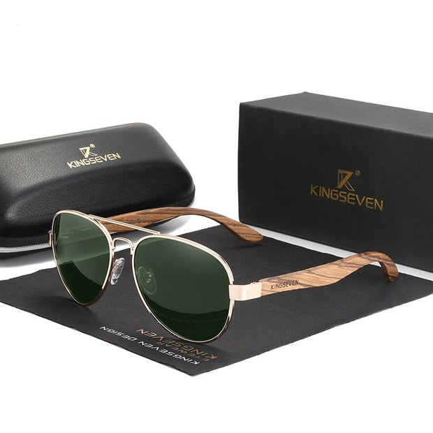 Kingseven  - Bamboo 2024 Handmade Wooden Designer Sunglasses Unique Design