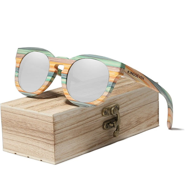 Kingseven  - Bamboo 2024 Handmade Wooden Designer Sunglasses Unique Design