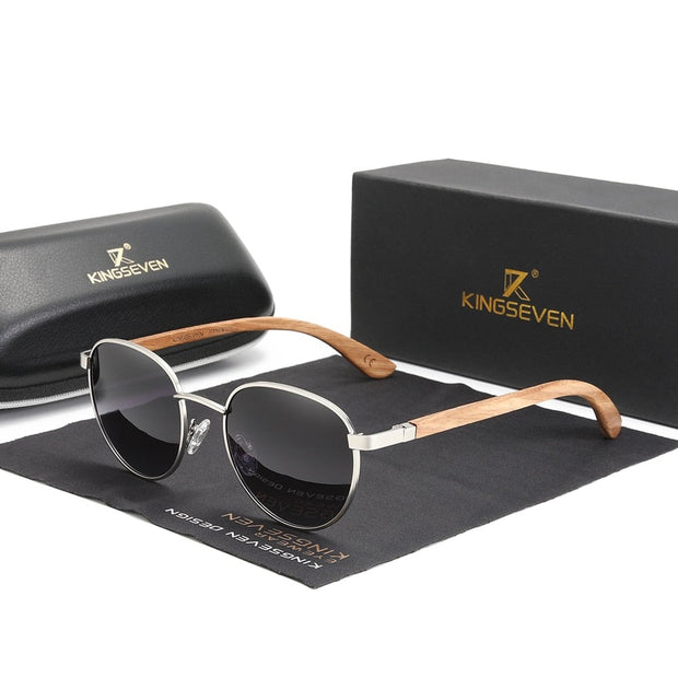 Kingseven  - Bamboo 2024 Handmade Wooden Designer Sunglasses Unique Design