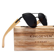 Kingseven  - Bamboo 2024 Handmade Wooden Designer Sunglasses Unique Design